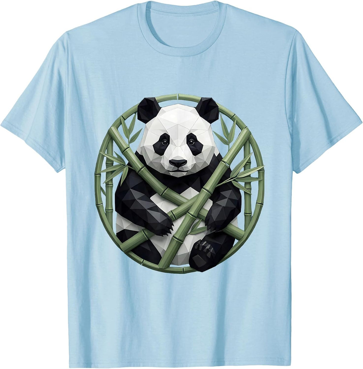 Men's Panda Bear Tangled in Bamboo Graphic Tee T-Shirt - Baby Blue