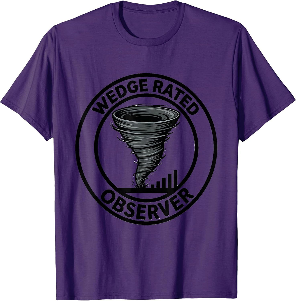 Men's Wedge Rated Observer Funny Storm Chaser Tornado Enthusiast T-Shirt - Purple