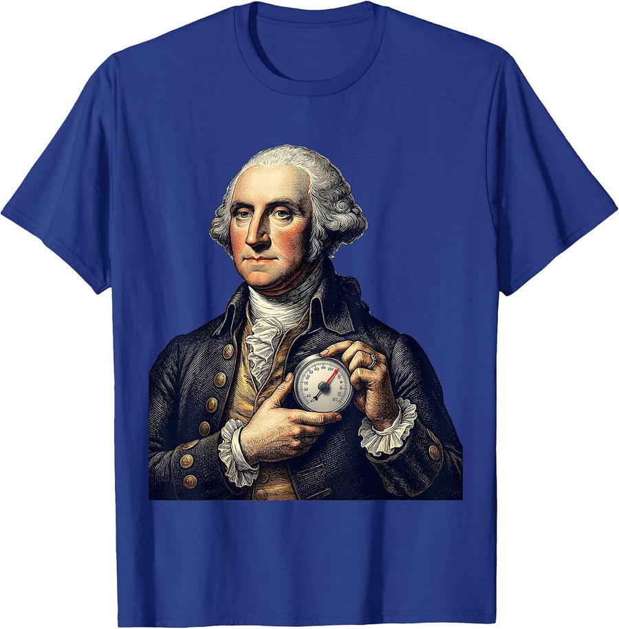 George Washington Thermostat Political Humor Patriotic T-Shirt - Royal Blue