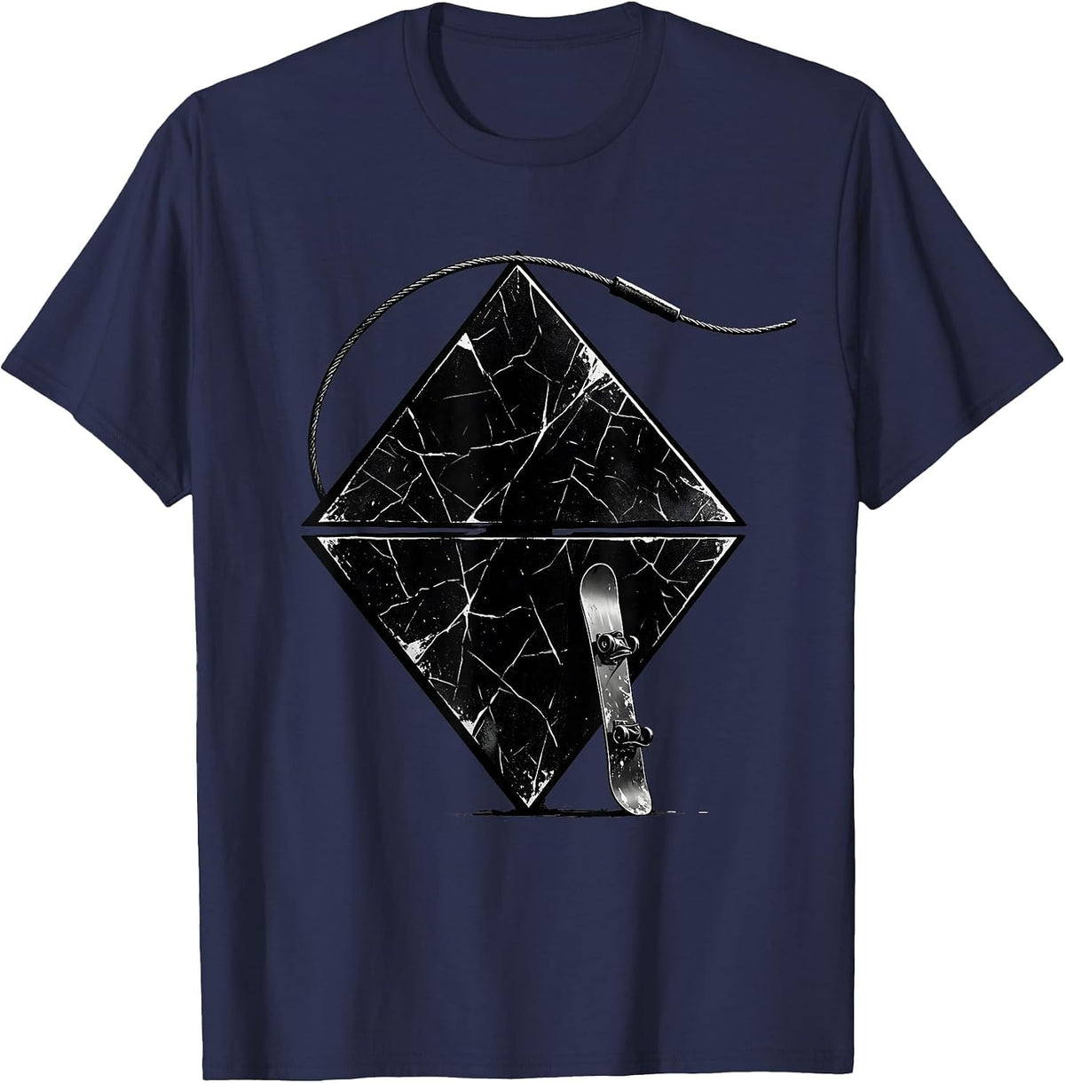 Double Black Diamond Snowboard Ski Humor Gift T-Shirt - Navy Blue