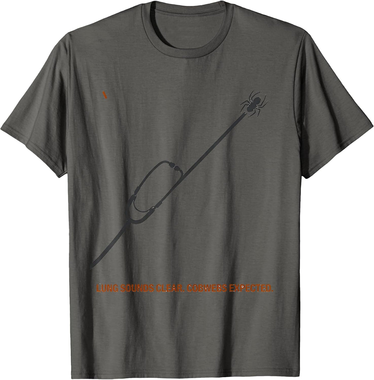 Men's Lung Sounds Clear Cobwebs Expected Editorial Respiratory T-Shirt - Asphalt Grey