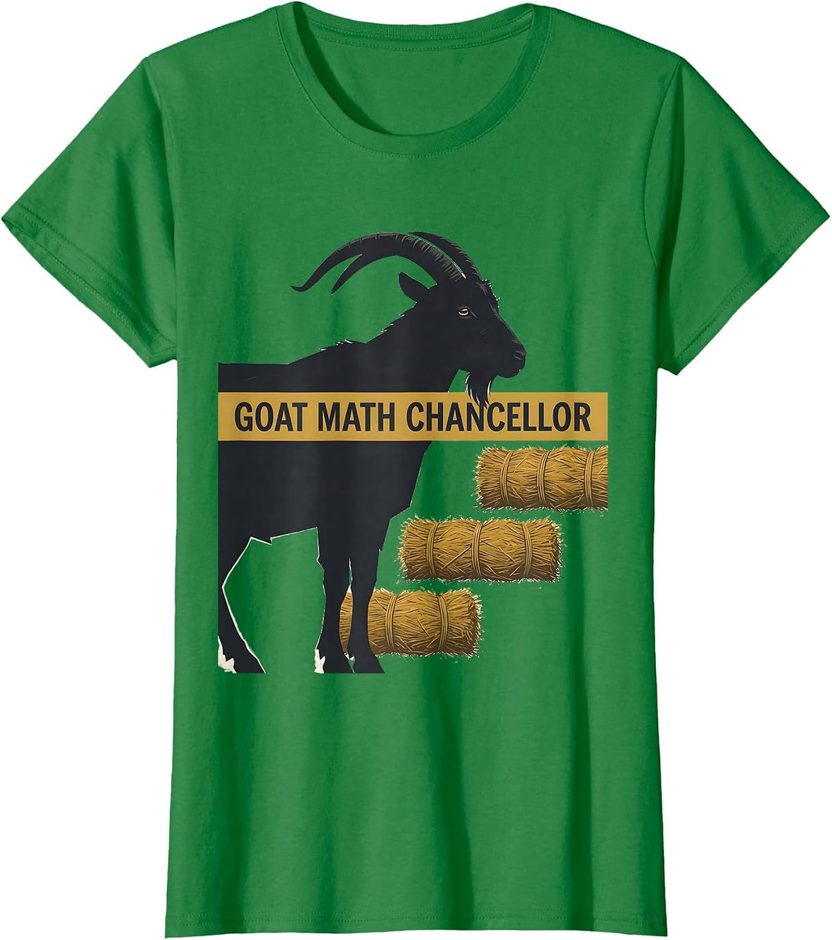 Women's Goat Math Chancellor Funny Goat Owner Farmer Humor T-Shirt - Kelly Green