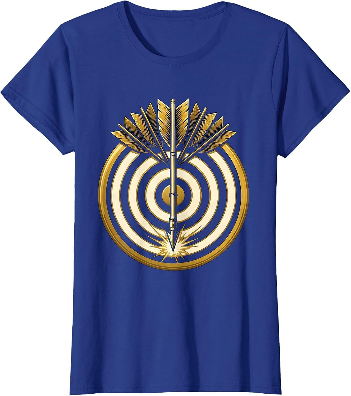 Women's Seven-Feathered Arrow Bullseye Archery Graphic T-Shirt - Royal Blue