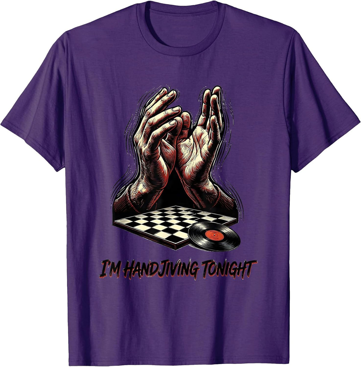I'm Hand-Jiving Tonight Retro 1950s Sock Hop Rockabilly T-Shirt - Purple