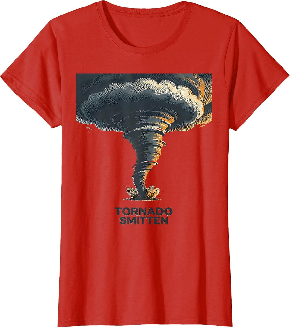 Tornado Smitten Funny Storm Chaser Meteorology Enthusiast T-Shirt - Red