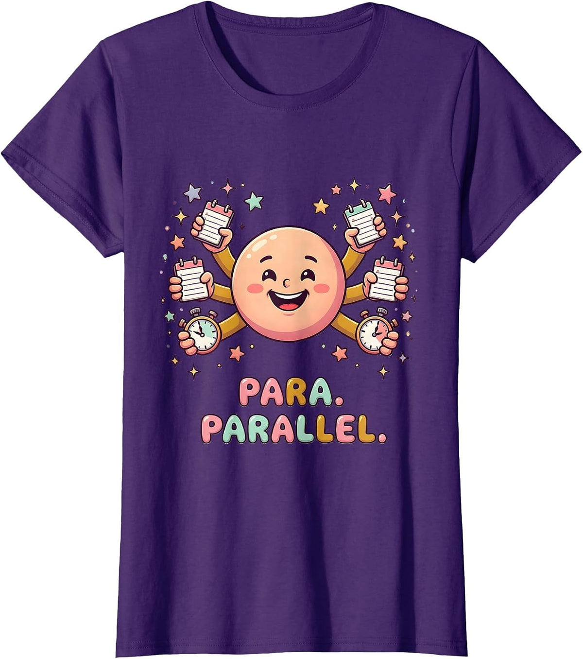 Women's Para Parallel Funny Paraprofessional Paraeducator Support T-Shirt - Purple