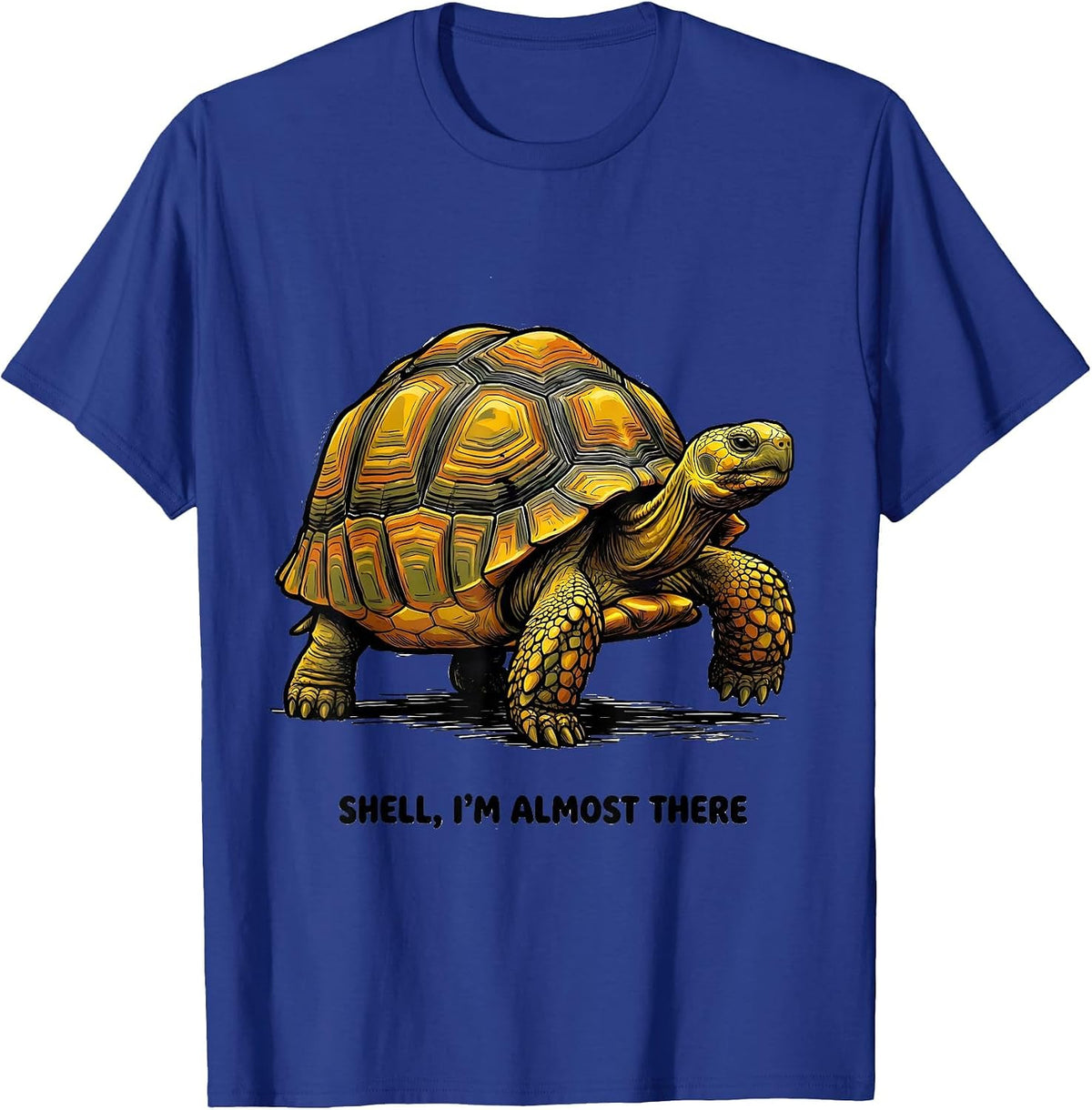Men's Shell I'm Almost There Funny Tortoise Lover Reptile T-Shirt - Royal Blue