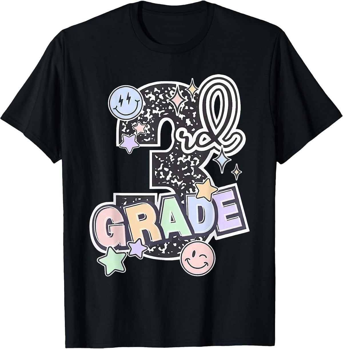Third Grade 3rd Grade Composition Notebook Teachers T-Shirt - Black