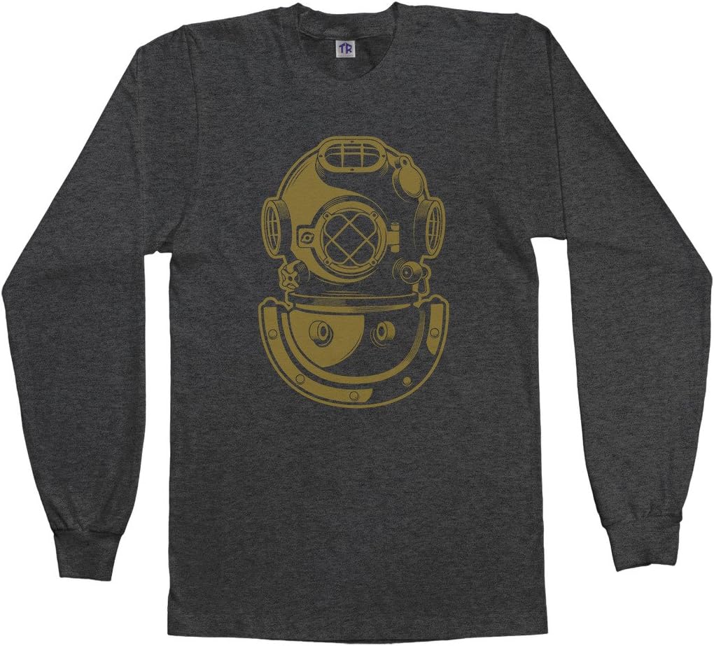 Threadrock Men's Deep Sea Diver Helmet Long Sleeve T-Shirt - Dark Heather