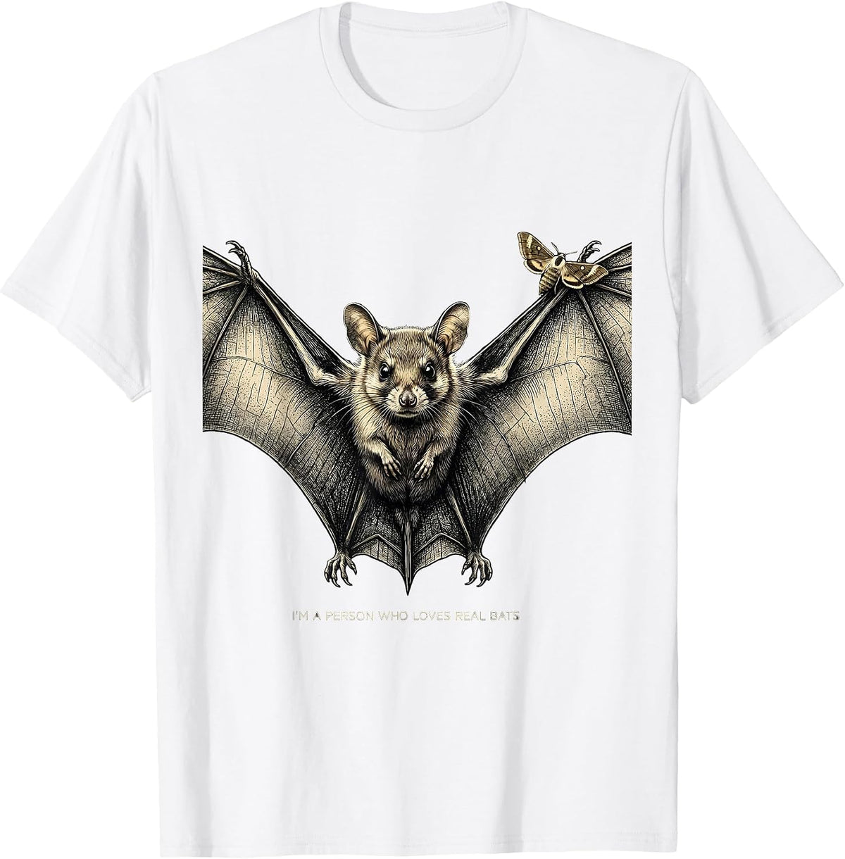 Men's I'm A Person Who Loves Real Bats Funny Bat Lover Halloween T-Shirt - White