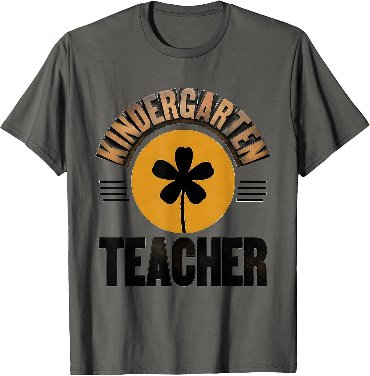 KINDERGARTEN teacher Whimsical Wildflower Back To School T-Shirt - Asphalt Grey