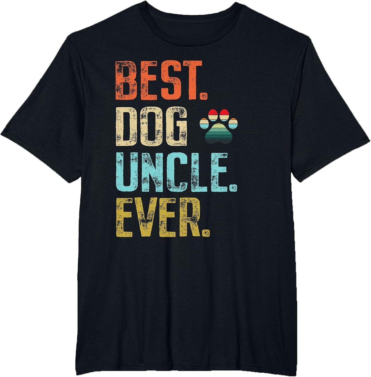 Mens Best Dog Uncle Ever Vintage Dog Lover T-Shirt - Black