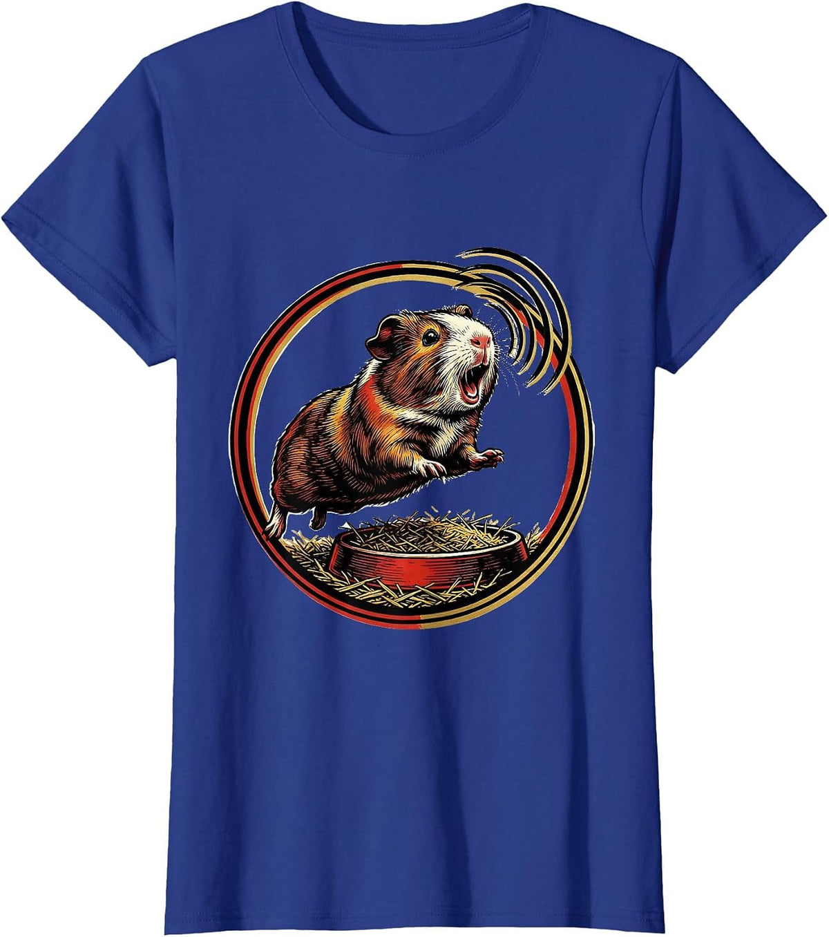 Women's Sealed Guinea Pig Badge Funny Pet Lover Gift T-Shirt - Royal Blue