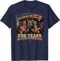 250 Years America Anniversary 250th Trump Washington Vintage T-Shirt - Navy Blue