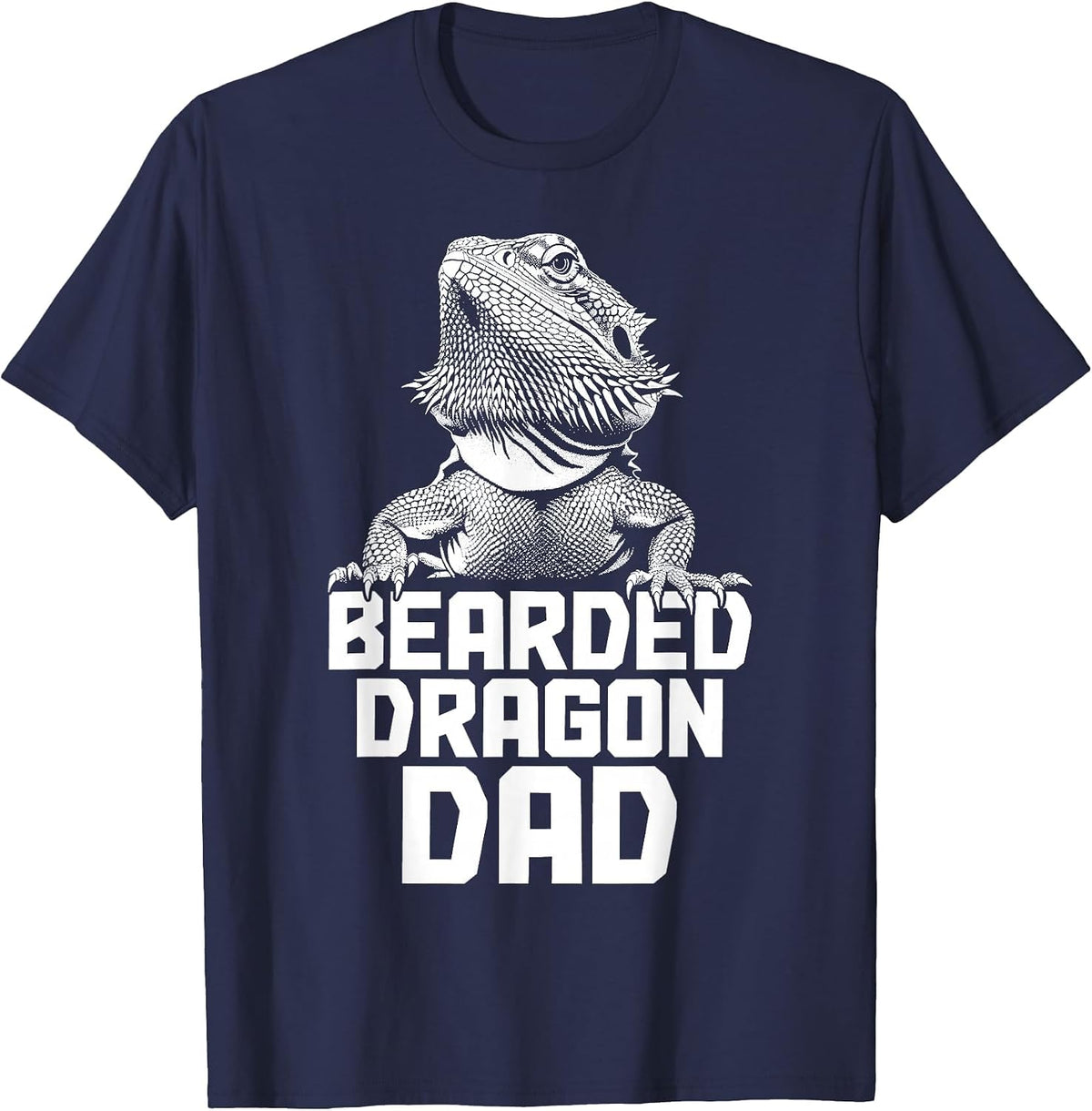 Bearded Dragon Dad Funny Reptile T-Shirt - Navy Blue