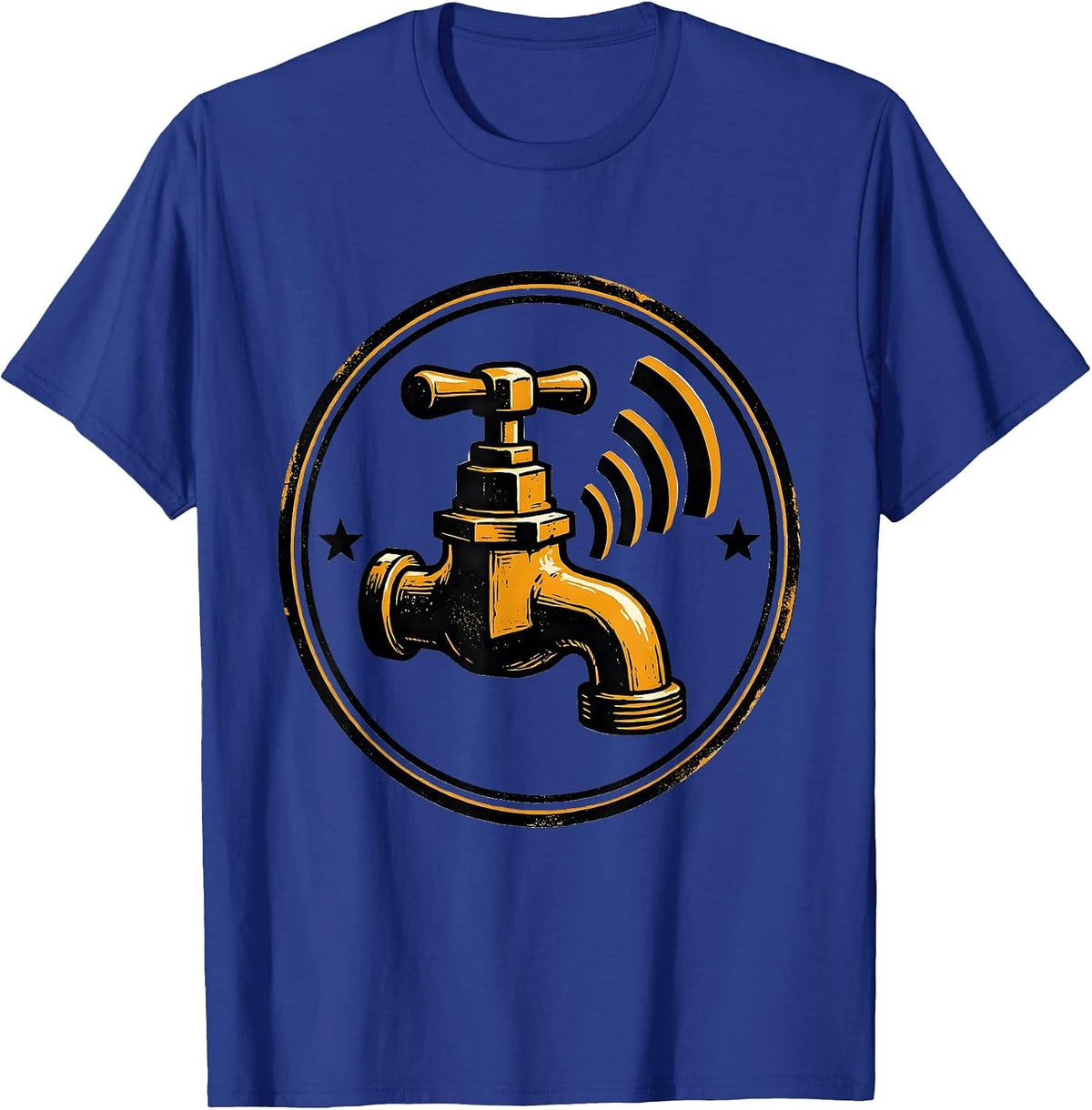 Sealed Faucet Badge Funny Plumber Pipefitter Occupation T-Shirt - Royal Blue