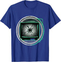 Smashed CRT TV Static Grunge Graphic T-Shirt - Royal Blue