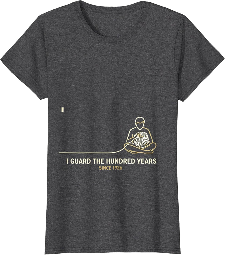 Women's I Guard The Hundred Years, Since 1926 Centennial Black T-Shirt - Dark Heather Grey
