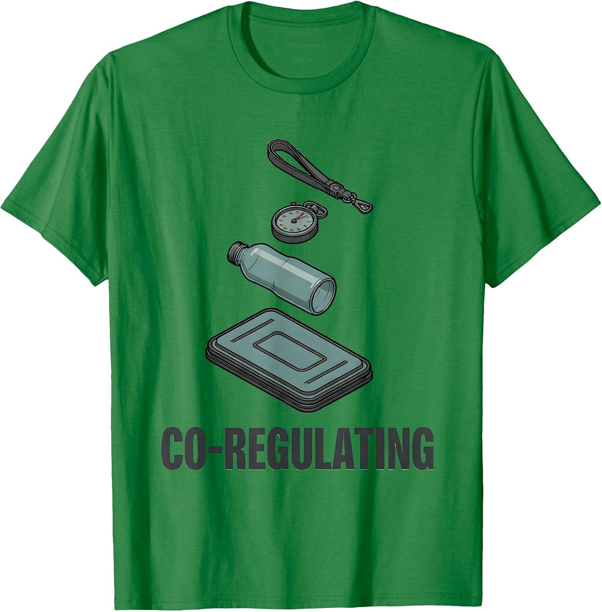 Men's Co-Regulating Mental Health Counselor Therapist Coping T-Shirt - Kelly Green