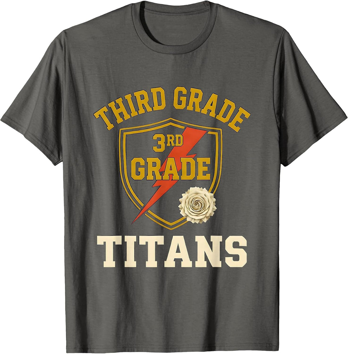 Third Grade Titans Retro Teacher Back To School T-Shirt - Asphalt Grey