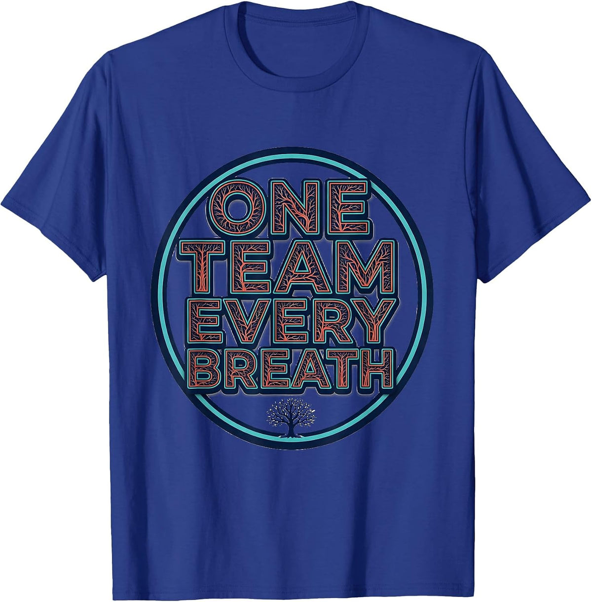 Men's One Team Every Breath Bold Respiratory Therapist RT Week T-Shirt - Royal Blue