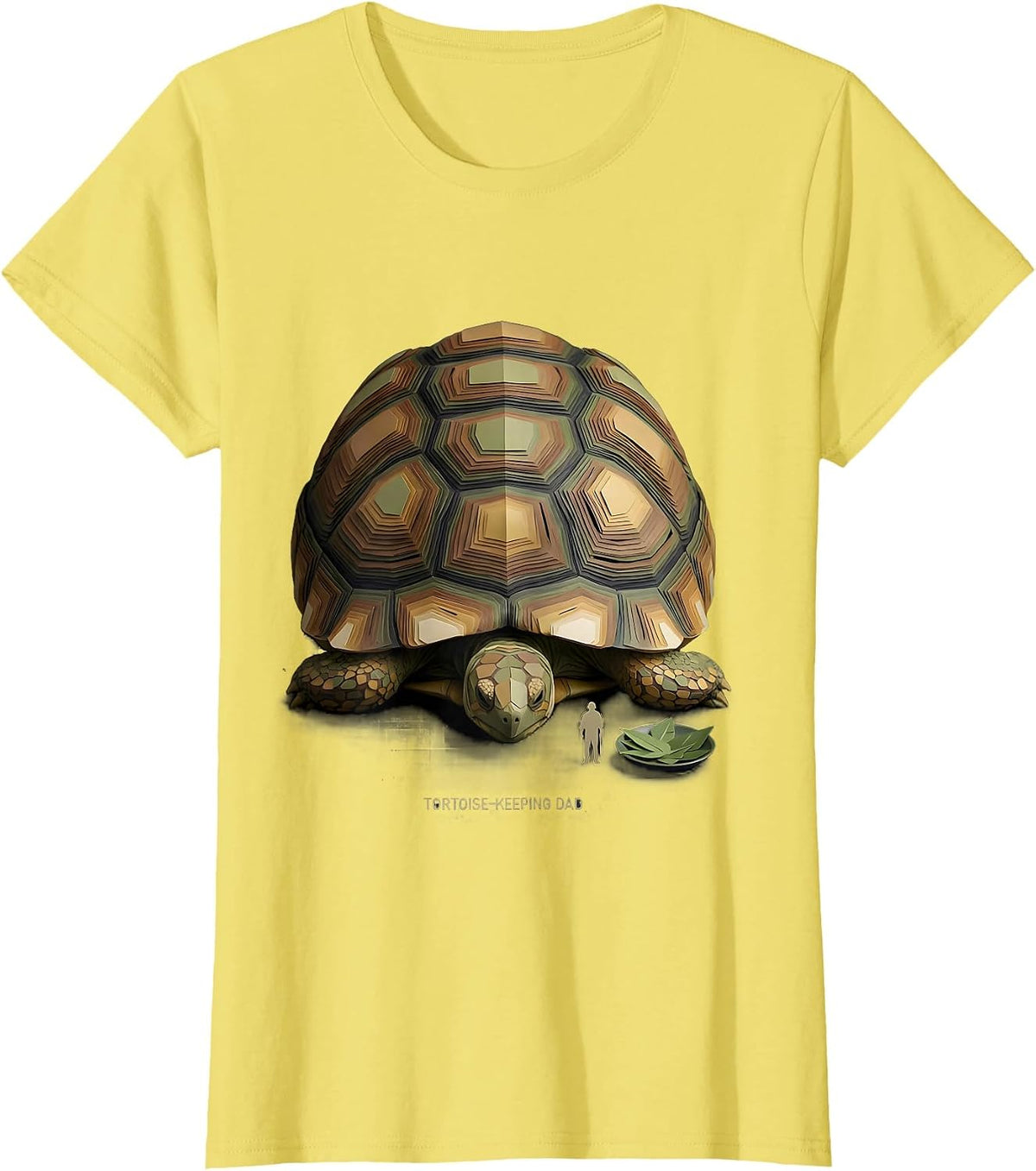 Tortoise-Keeping Dad Funny Pet Lover Gift for Dads T-Shirt - Lemon Yellow