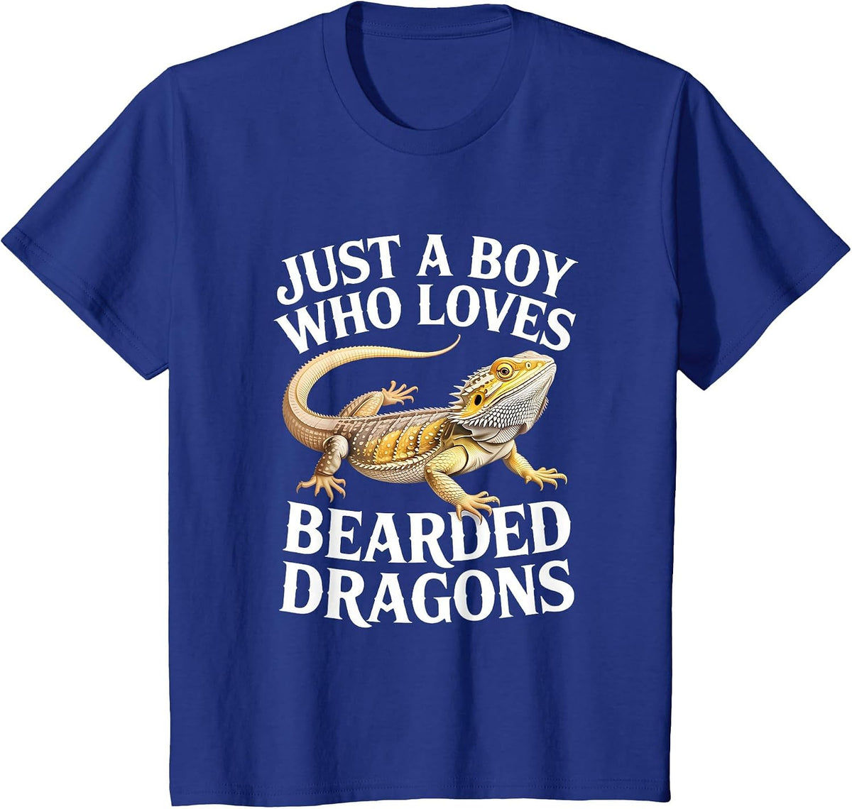 Just A Boy Who Loves Bearded Dragons Reptile T-Shirt - Royal Blue