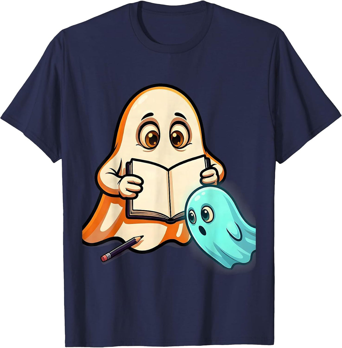 Men's Ghost Para Normal Activities Paraprofessional Halloween T-Shirt - Navy Blue