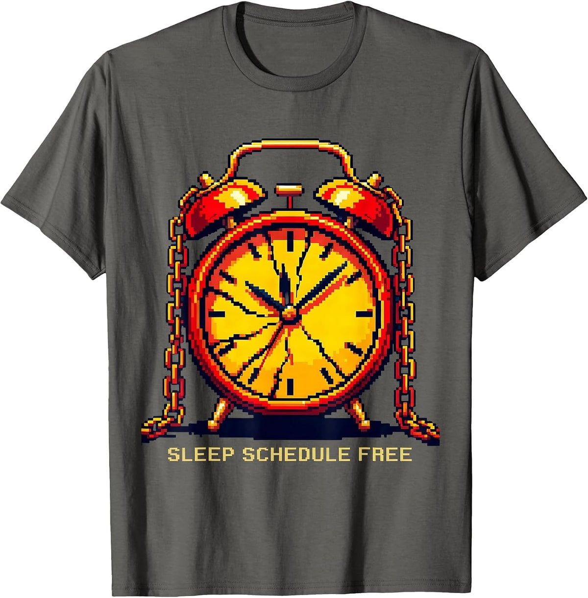 Sleep Schedule Free Labor Day Freedom Design T-Shirt - Asphalt Grey