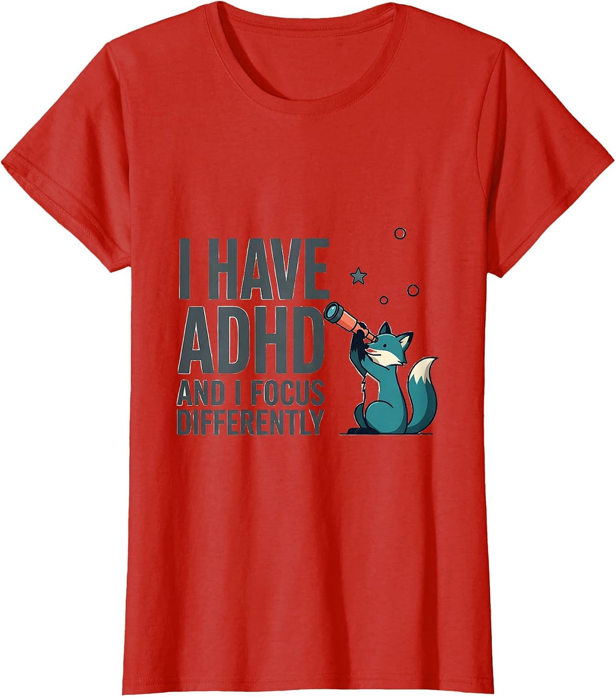 Women's I Have ADHD And I Focus Differently Funny ADHD Awareness T-Shirt - Red