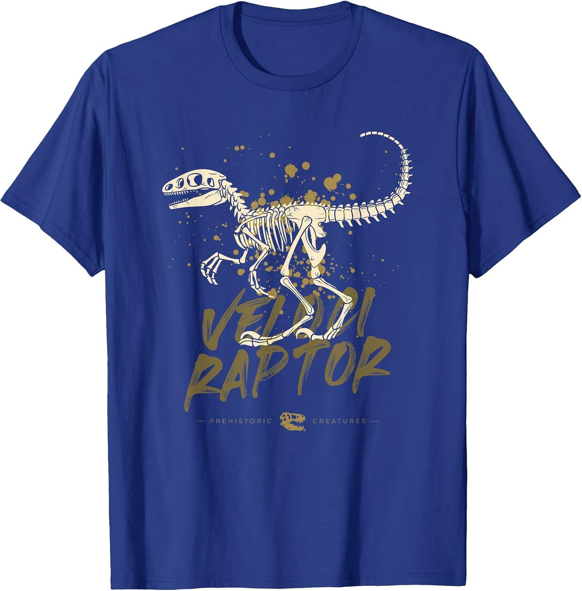Velociraptor Skeleton Paleontologist Fossil Dino Lovers T-Shirt - Royal Blue