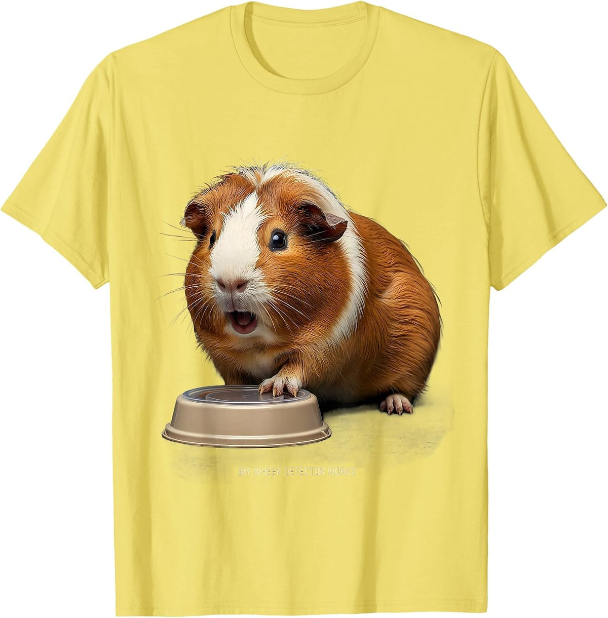 Men's My Wheek Detector Works Funny Guinea Pig Cavy Lover Gift T-Shirt - Lemon Yellow