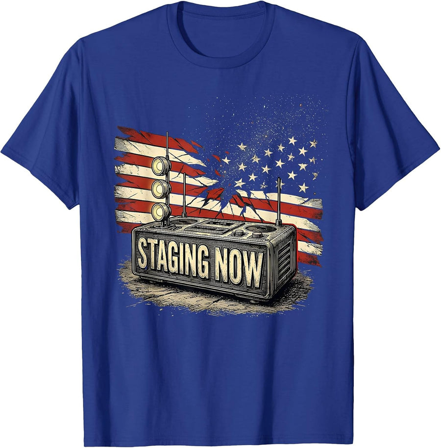 Staging Now Patriotic RC Car Racing Drag Racing Hobbyist T-Shirt - Royal Blue