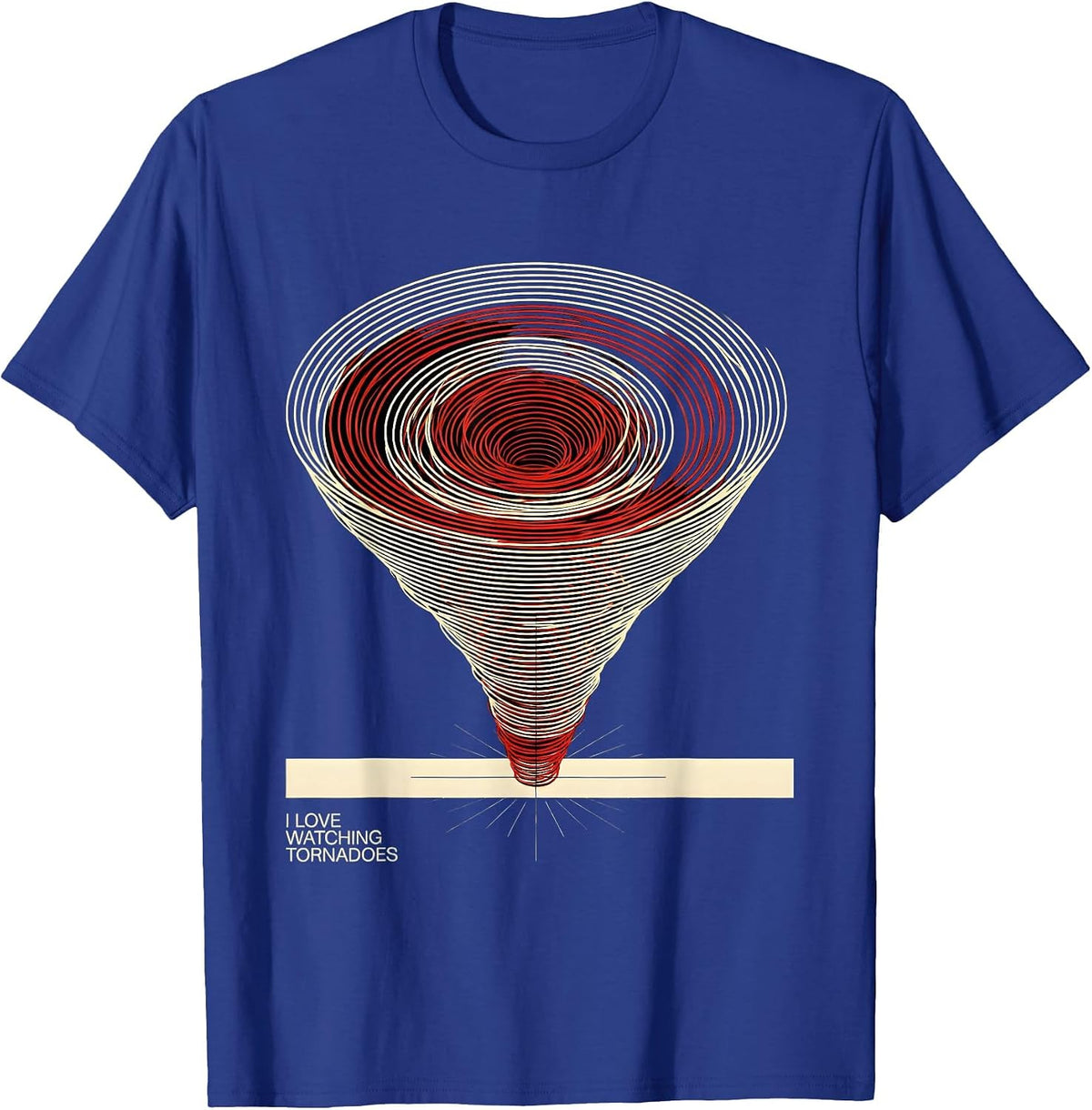 I Love Watching Tornadoes Geometric Storm Chaser Enthusiast T-Shirt - Royal Blue