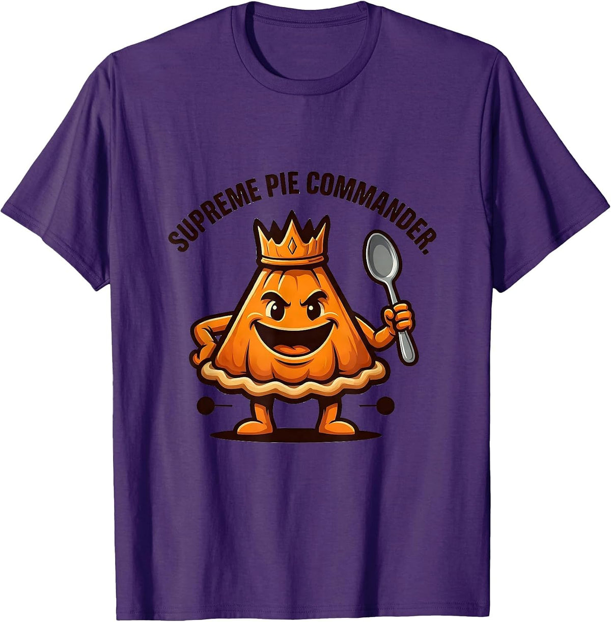Supreme Pie Commander Funny Thanksgiving Pumpkin Pie Humor T-Shirt - Purple