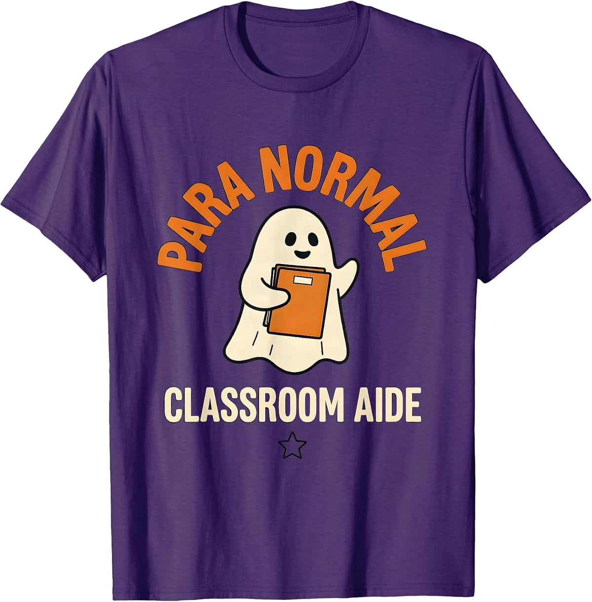 Men's Para Normal Classroom Aide Ghost Paraprofessional Halloween T-Shirt - Purple