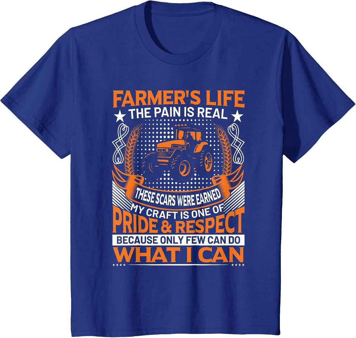 Funny Farmer’s Life Tractors Planting Crops Men Women T-Shirt - Royal Blue