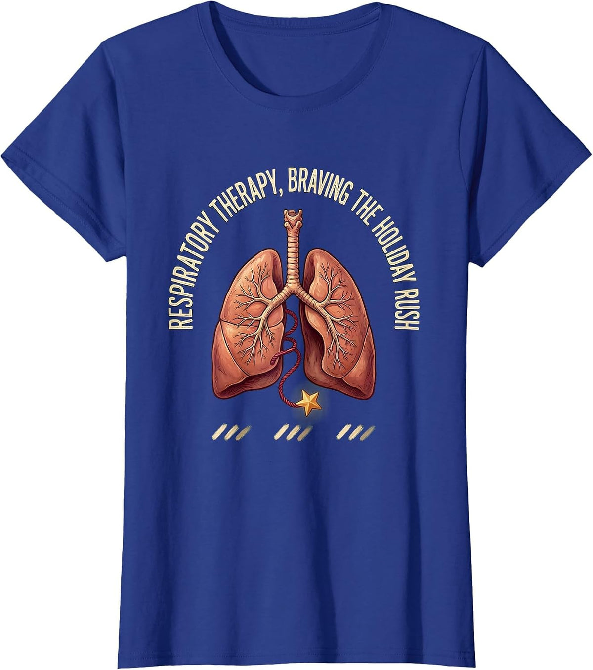 Women's Respiratory Therapy Braving The Holiday Rush Respiratory T-Shirt - Royal Blue