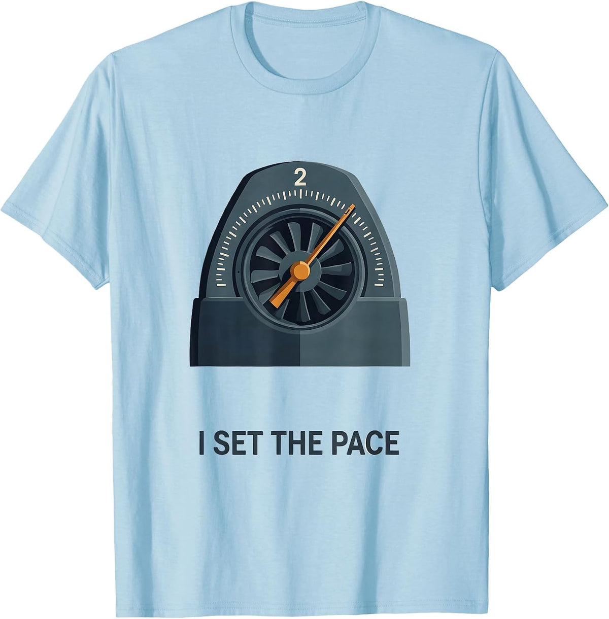 Men's I Set The Pace Editorial Conceptual Respiratory Therapist RT T-Shirt - Baby Blue