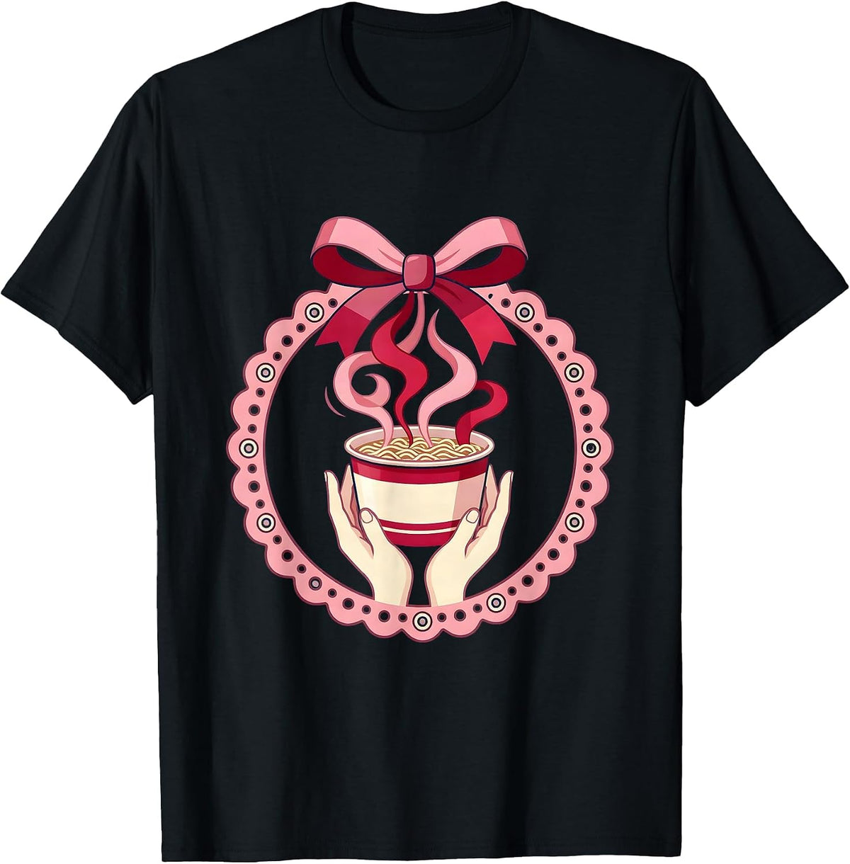 Men's Midnight Ramen Cup Graphic Tee T-Shirt - Black