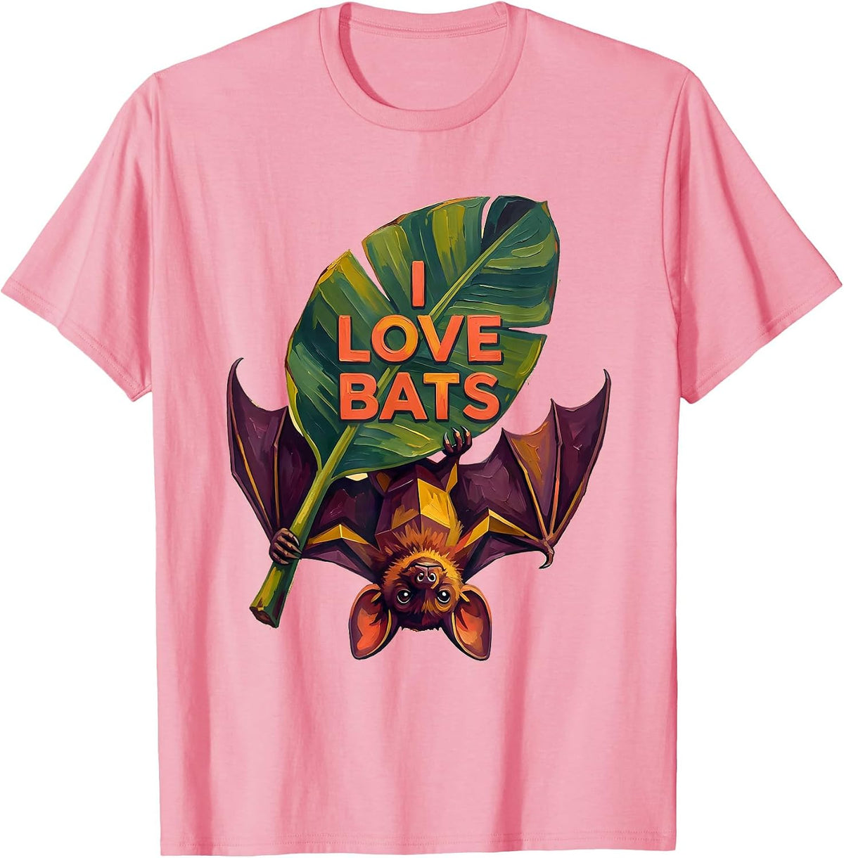 Men's I Love Bats Funny Bat Lover Wildlife Conservation Humor T-Shirt - Pink