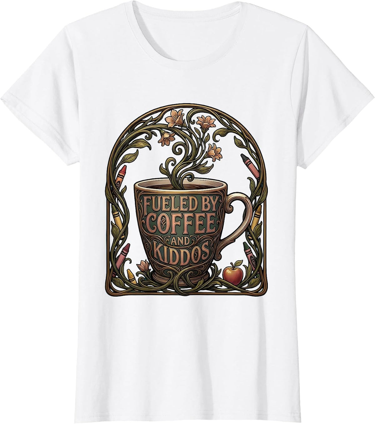 Fueled by Coffee and Kiddos Paraprofessional T-Shirt - White