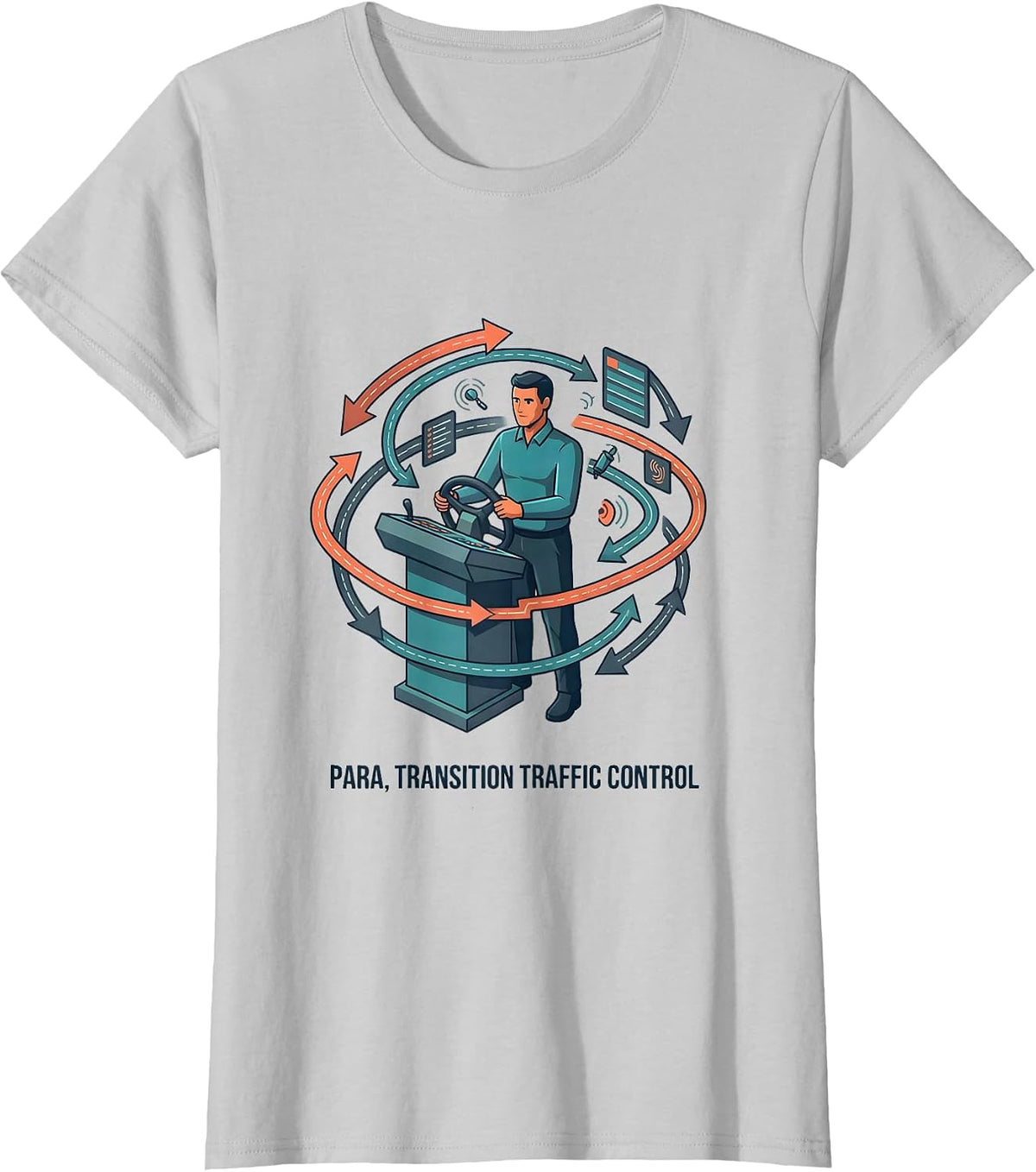 Women's Para Transition Traffic Control Funny Paraprofessional T-Shirt - Silver Grey