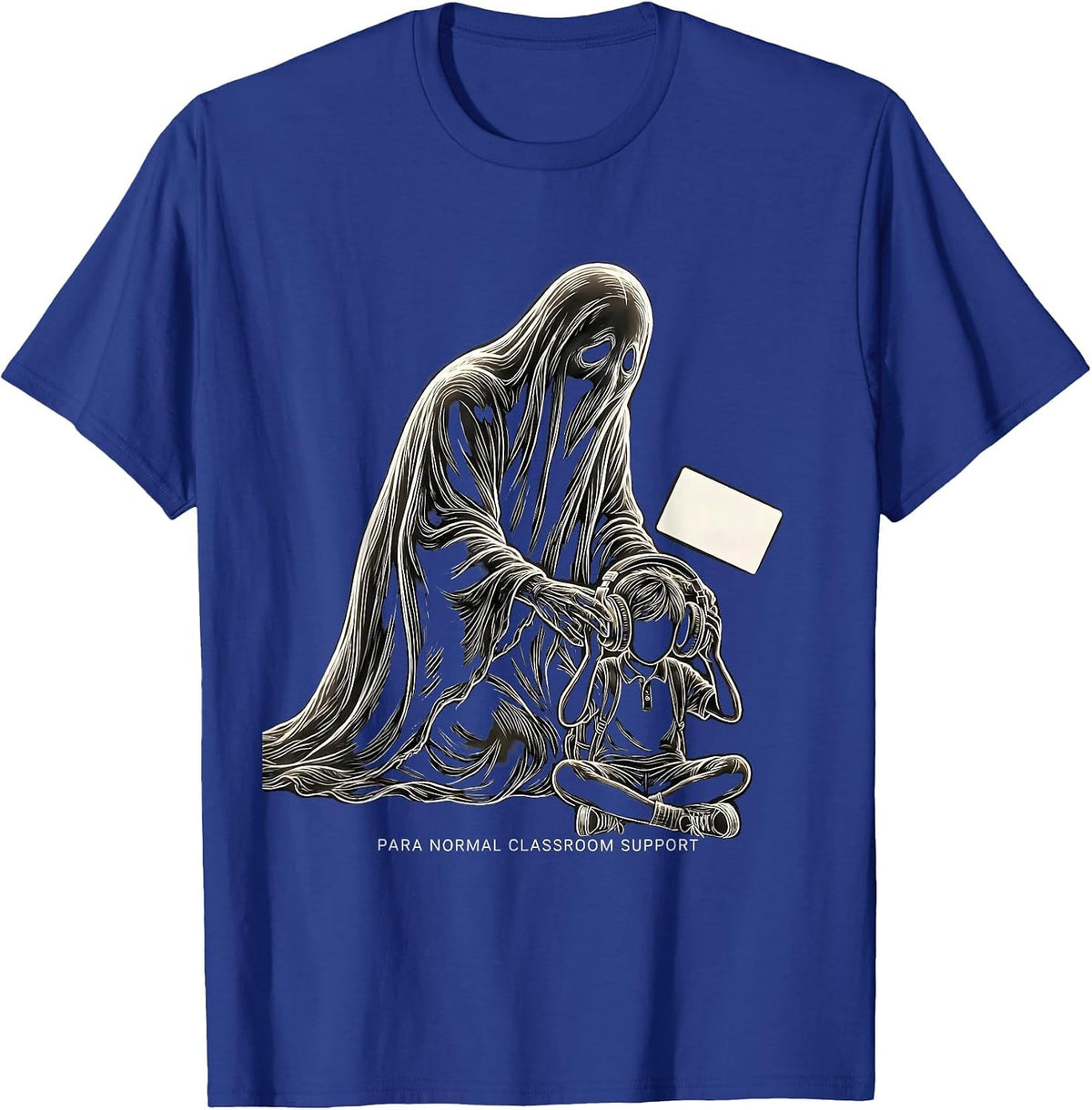 Men's Para Normal Classroom Support Funny Ghost Paraprofessional T-Shirt - Royal Blue