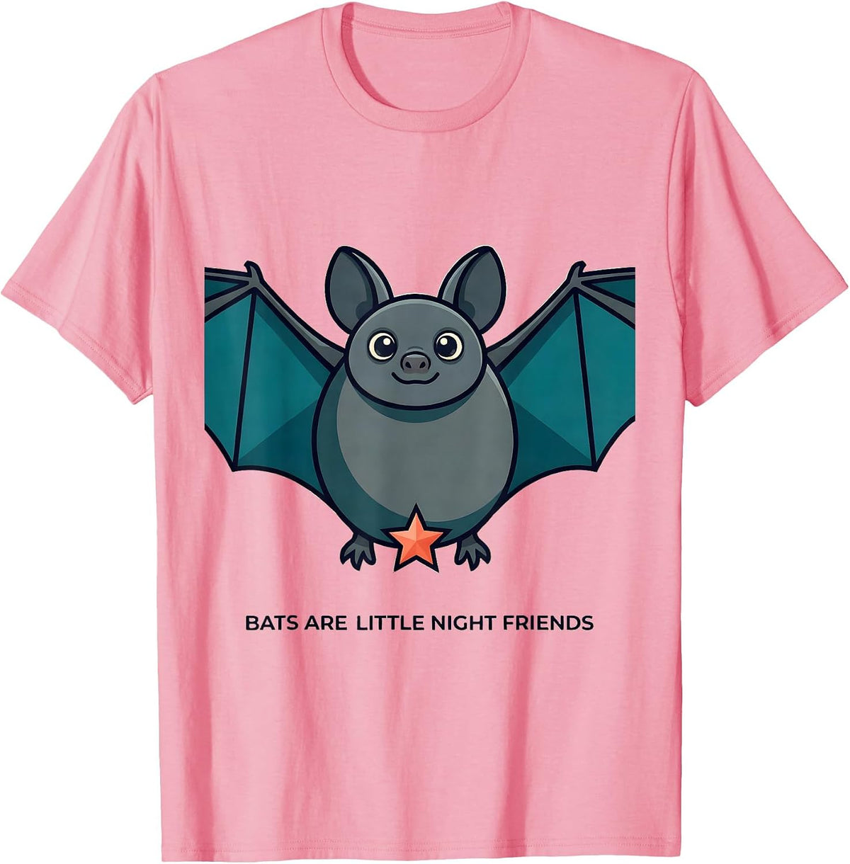 Men's Bats Are Little Night Friends Funny Bat Lover Wildlife Humor T-Shirt - Pink