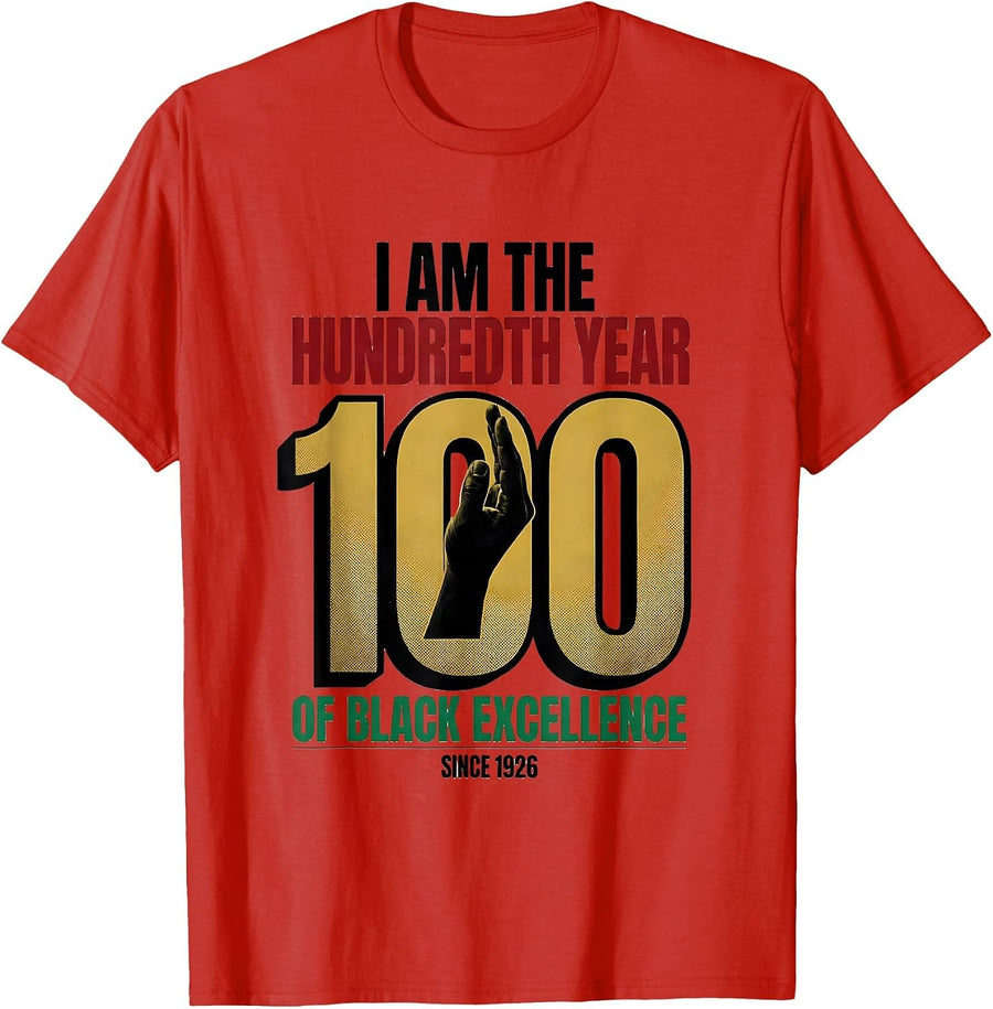 Men's I Am The Hundredth Year Of Black Excellence Since 1926 T-Shirt - Red