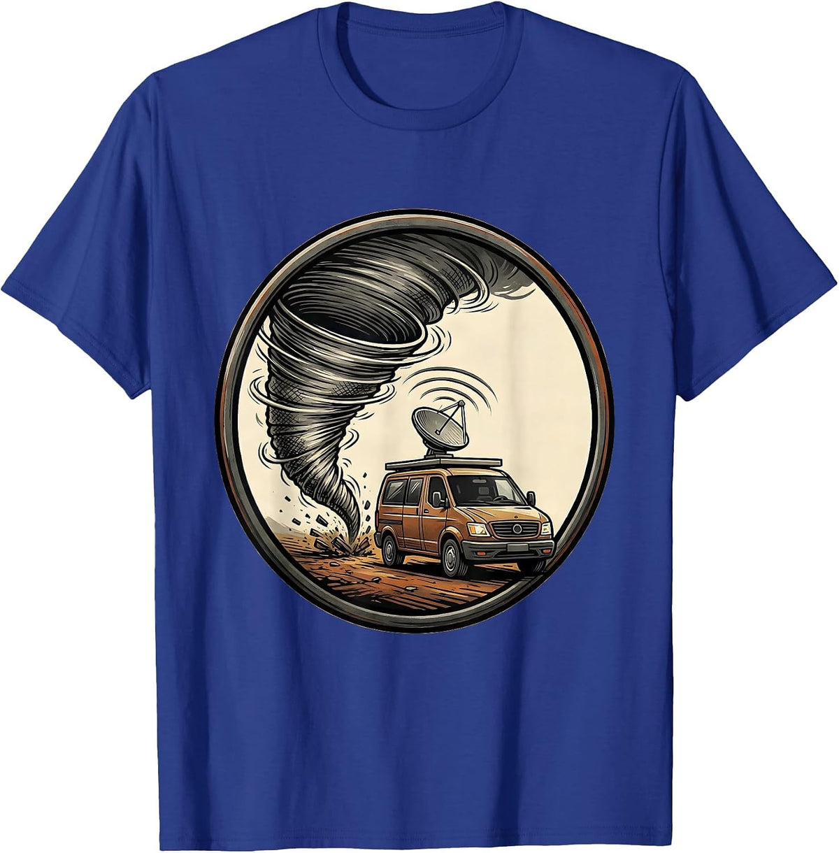 Weather Van Tornado Chaser Storm Meteorology Humor T-Shirt - Royal Blue
