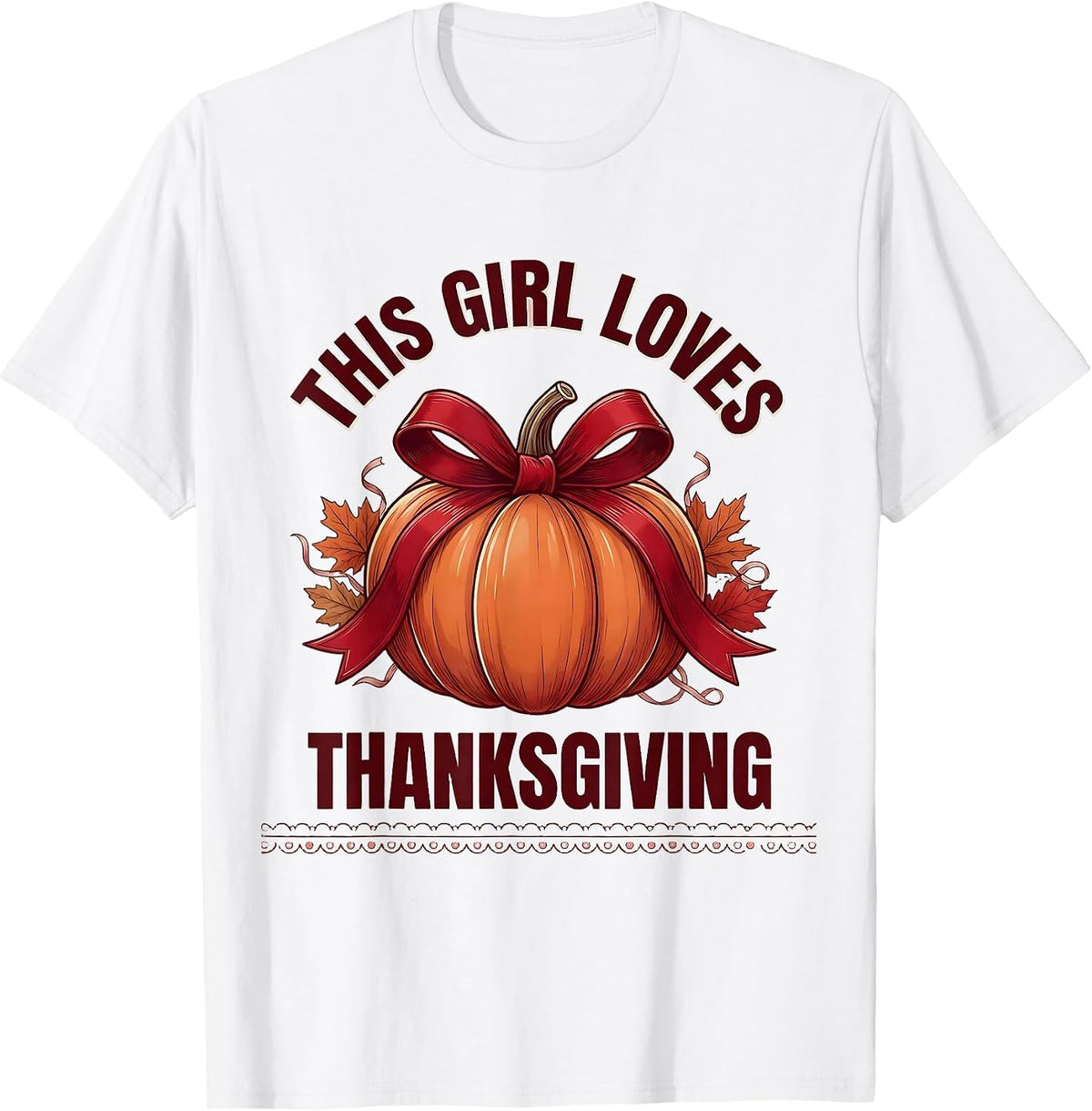 Men's This Girl Loves Thanksgiving Festive Design T-Shirt - White