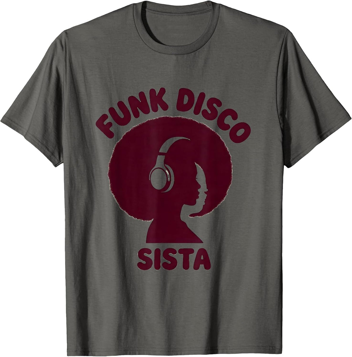 Men's Funk Disco Sista Retro 70s Afro Soul Funk Party T-Shirt - Asphalt Grey