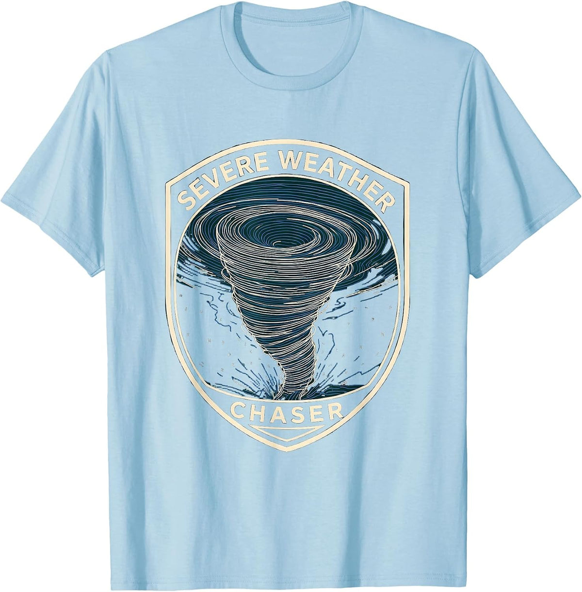 Men's Severe Weather Chaser Topographic Contour Tornado T-Shirt - Baby Blue